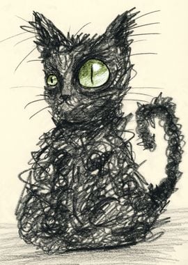 Sloppy black cat