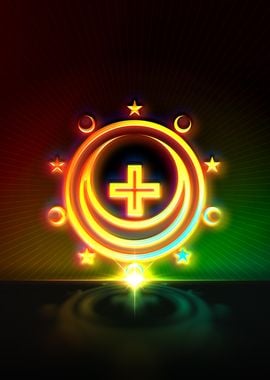 Neon Sacred Geometry Glyph