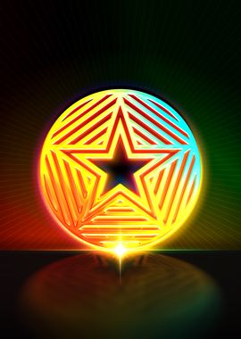 Neon Sacred Geometry Glyph