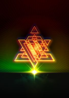 Neon Sacred Geometry Glyph