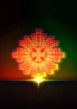 Neon Sacred Geometry Glyph