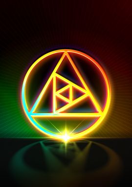 Neon Geometric Glyph Sign