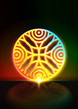 Neon Sacred Geometry Glyph