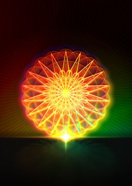 Neon Sacred Geometry Glyph