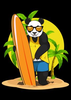 Kawaii Panda Surfer