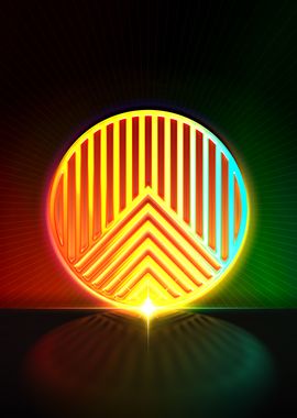 Neon Geometric Glyph Sign