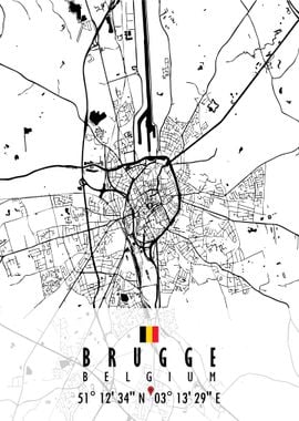 Brugge Map Belgium