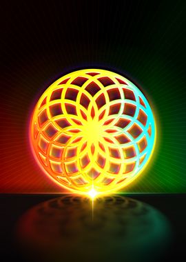 Neon Sacred Geometry Glyph