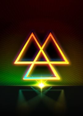 Neon Geometric Glyph Sign