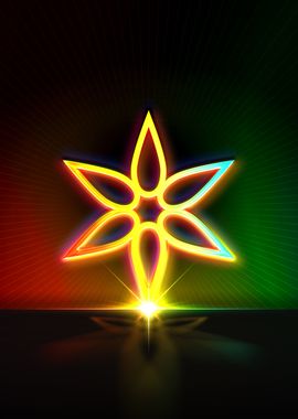 Neon Sacred Geometry Glyph