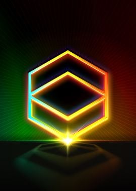 Neon Geometric Glyph Sign