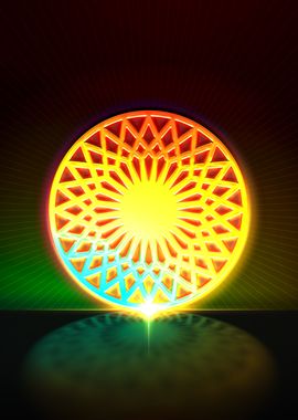 Neon Sacred Geometry Glyph