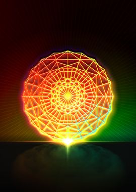 Neon Sacred Geometry Glyph