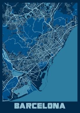 Barcelona City Map Spain