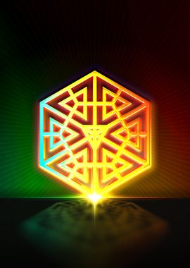 Neon Sacred Geometry Glyph