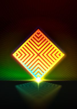 Neon Sacred Geometry Glyph