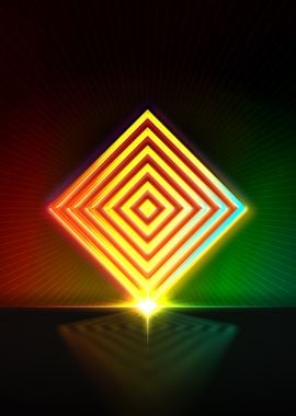 Neon Sacred Geometry Glyph