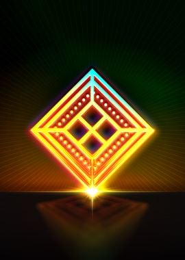 Neon Sacred Geometry Glyph