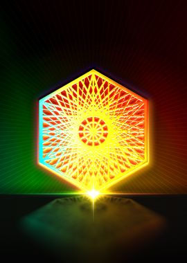 Neon Sacred Geometry Glyph