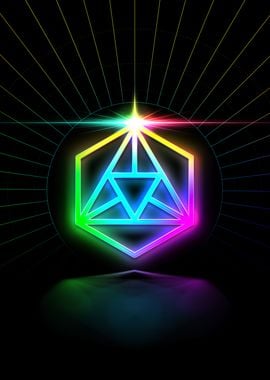 Neon Sacred Geometry Glyph