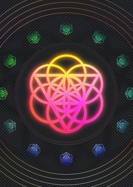 Neon Sacred Geometry Glyph