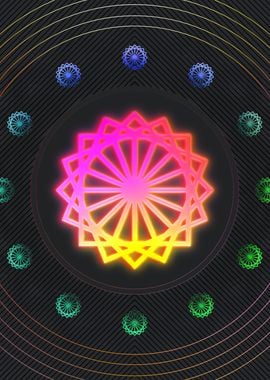 Neon Sacred Geometry Glyph