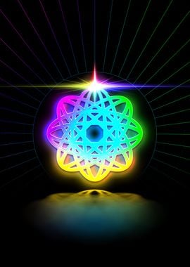 Neon Sacred Geometry Glyph