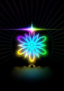 Neon Sacred Geometry Glyph