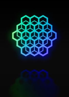 Neon Sacred Geometry Glyph