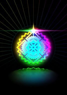 Neon Sacred Geometry Glyph