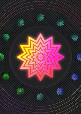 Neon Sacred Geometry Glyph