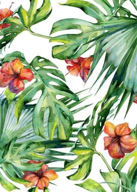 Watercolor Tropical Pat 03