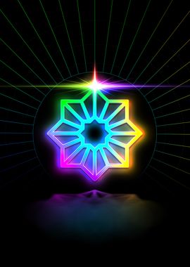 Neon Sacred Geometry Glyph