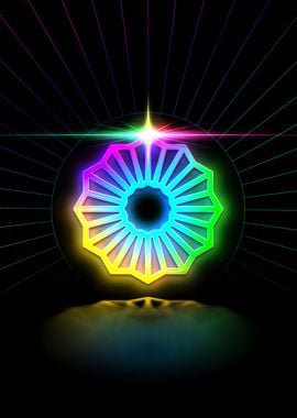 Neon Sacred Geometry Glyph