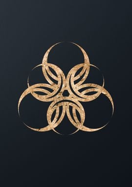 Gold Sacred Geometry Glyph