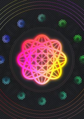 Neon Sacred Geometry Glyph