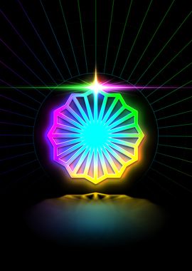 Neon Sacred Geometry Glyph