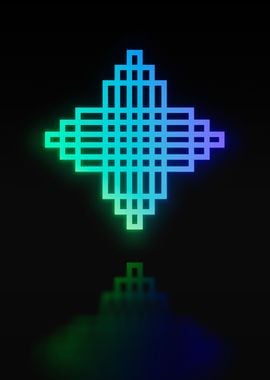 Neon Sacred Geometry Glyph