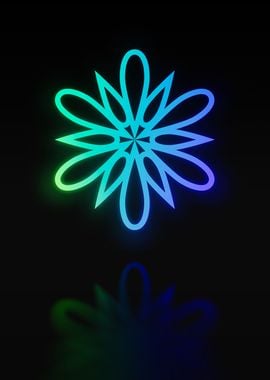 Neon Sacred Geometry Glyph