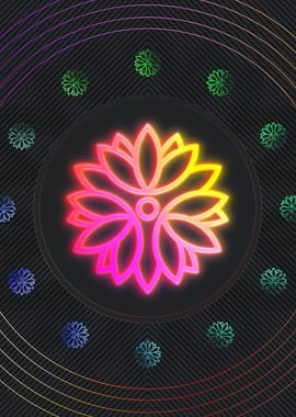 Neon Sacred Geometry Glyph