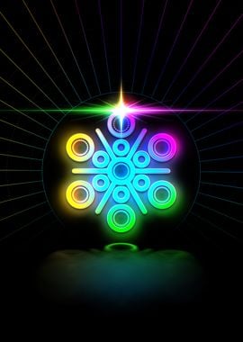 Neon Sacred Geometry Glyph