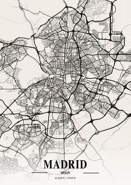 Madrid City Map Spain