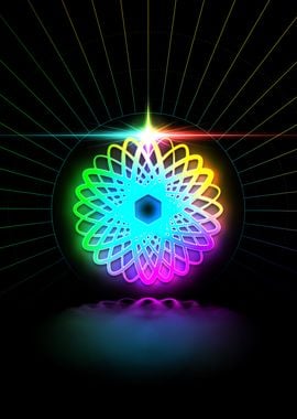 Neon Sacred Geometry Glyph