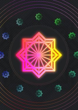 Neon Sacred Geometry Glyph