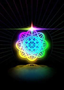 Neon Sacred Geometry Glyph