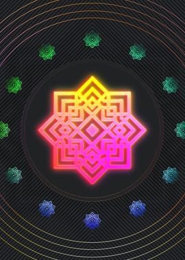 Neon Sacred Geometry Glyph