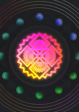 Neon Sacred Geometry Glyph