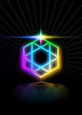 Neon Sacred Geometry Glyph