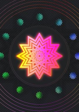 Neon Sacred Geometry Glyph