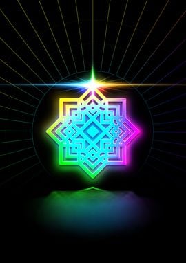 Neon Sacred Geometry Glyph